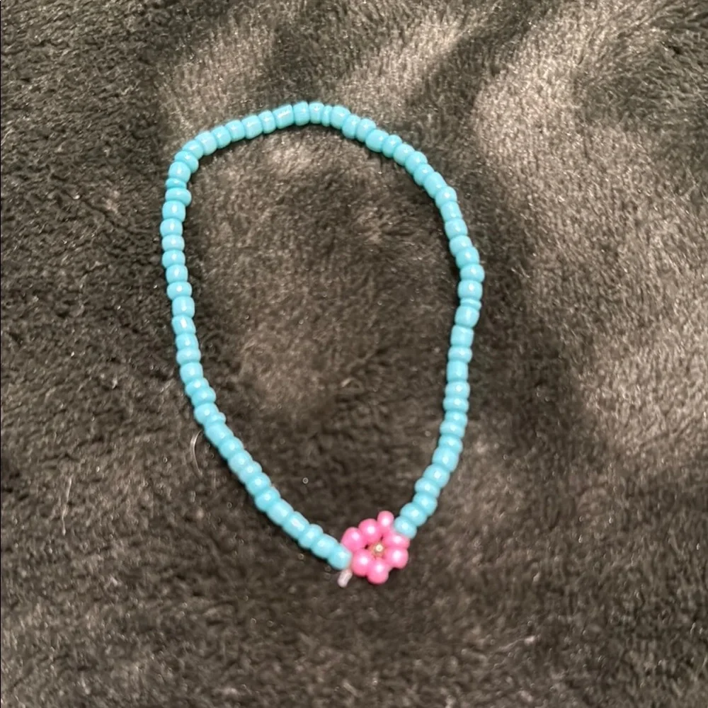Blue and Pink Beaded Jewelry Bracelet